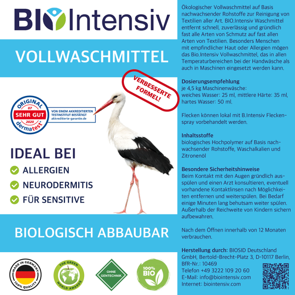 BIO.Intensiv Vollwaschmittel 5 Liter