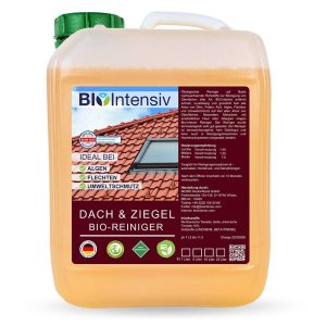 starker BIO-Reiniger, für Dächer aller Art. materialverträglich, dermatologisch sicher, kennzeichnungsfrei, ökologisch, gegen Umweltschmutz, Algen, Flechten, Pilze, Öle, maschinen- und robotertauglich,